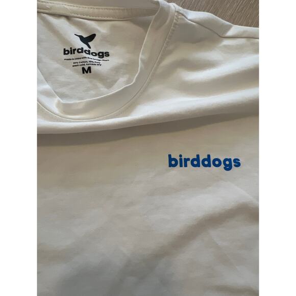 Bird Dogs T-Shirt Men's Med White Crew Neck Big Graphic Logo on Back Activewear - Picture 3 of 5